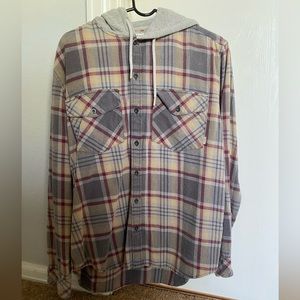 Quicksilver Hooded Flannel Button Down